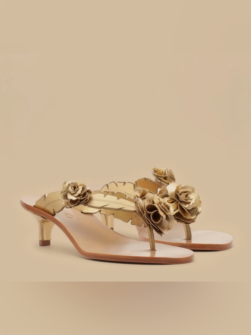 Farm Rio Gold Blooming Kitten Sandal